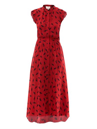 Wearing the Trendy Red: Bunny-print Silk Dress