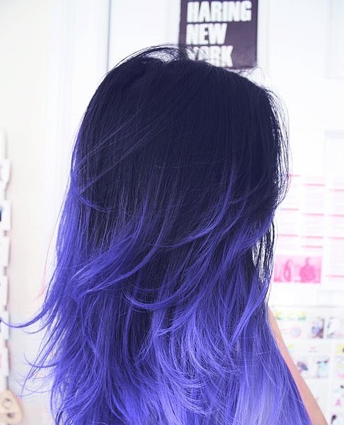 Cool Hairstyle 2014 Dark Blue Ombre Hair Tumblr