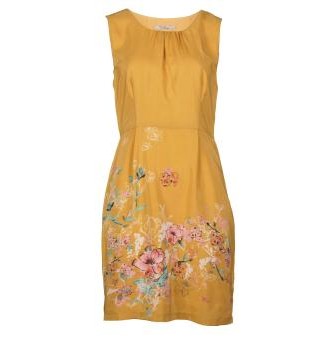 Darling Womens Annie Mustard Yellow Dress, floral print
