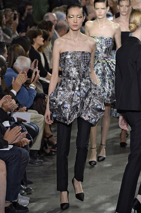 Dior beaded and printed bubble pouf cocktail frock over skinny trousers - 8 Stunning dresses we are most expected in 2014
