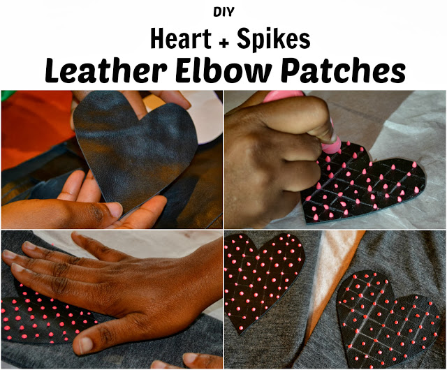 Elbow Patches with Pink Dots