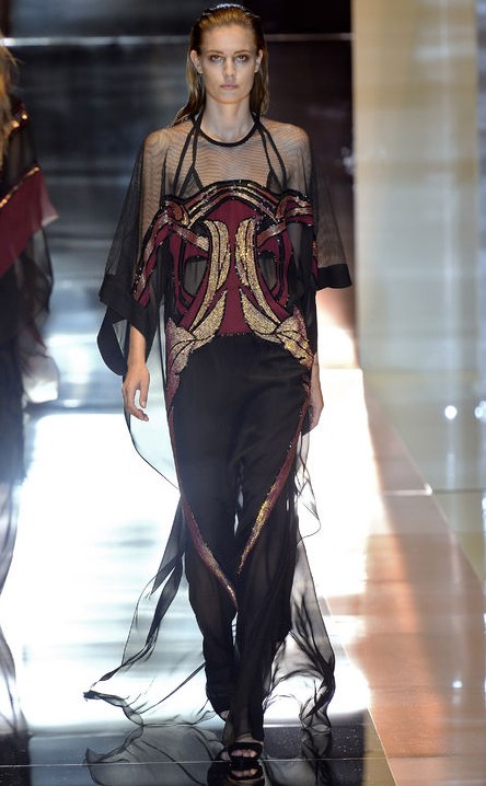 Gucci sultry, broody mash-up of mesh, sequins, and sheer paneling dress - 8 Stunning dresses we are most expected in 2014