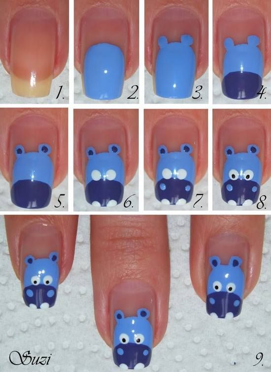 Hippo Nail Art