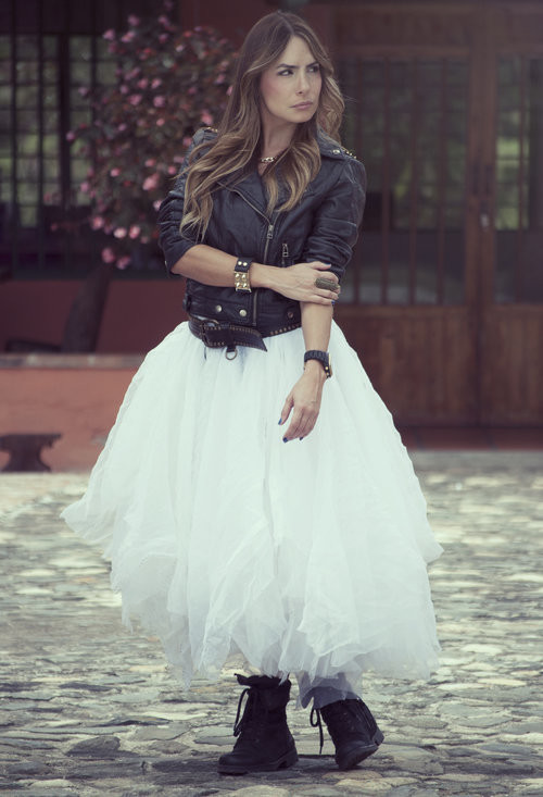 How to Wear the Tulle Skirts: with Leather Coat and Booties