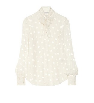 Jason Wu Polka-dot jacquard silk-blend chiffon blouse, ivory