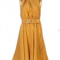 KENZO Belted dress, mustard yellow, fit and flare