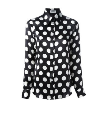 MOSCHINO polka dot blouse, black and white