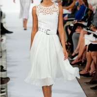 Oscar De La Renta Spring Summer 2014,cutout top and white tulle dress
