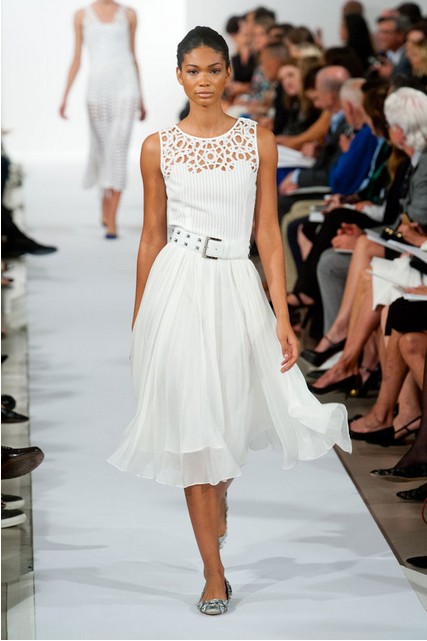 Oscar De La Renta Spring Summer 2014,cutout top and white tulle dress