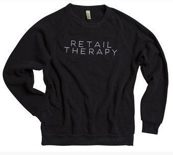 Retail Therapy boyfriend sweatshirt, black