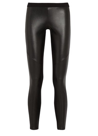 MICHAEL Michael Kors Stretch faux leather and jersey leggings, black-Schoolboy Styling Trick for Spring 2014