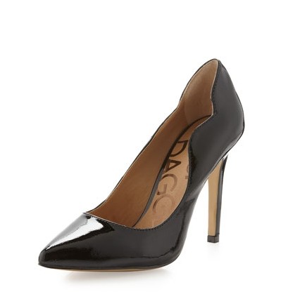 Keilsi Dagger Elzira Patent Pump, Black, Scalloped collar - Sparkly Style for 2014