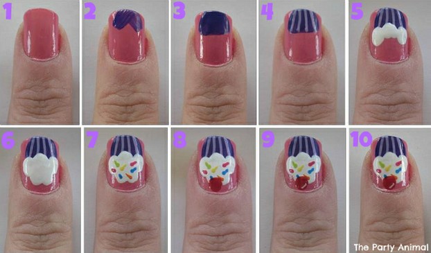 Steps for Creating Cupcake Nails