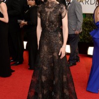 The Glamorous Golden Globe Style - Cate Blanchett Exquisite black lace gown by Armani Privé