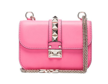 Valentino Small Lock Flap Bag in Fluorescent Pink