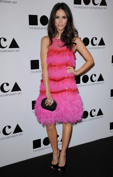 Abigail Spencer In Feathered Peter Som Dress