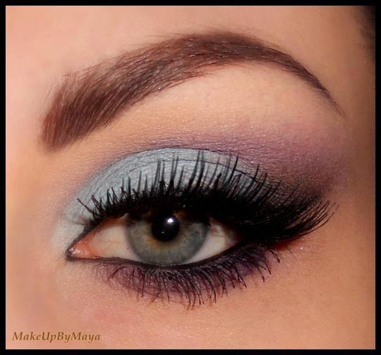 Best Eye Makeup Ideas for Blue Eyes: Purple and Blue
