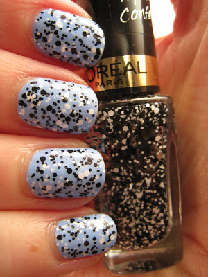 Blue Nails with Glitter