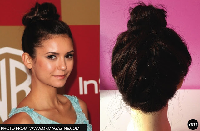Celebrity-inspired Hairstyle: Nina Dobrev-Top Bun