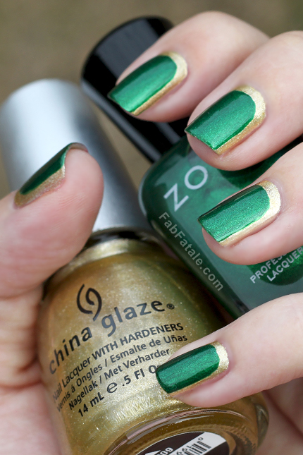 Green and Golden Nails