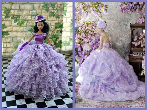 Fashionable and Adorable Barbie-inspired Dresses for Women: Plaid Dresses: Lavender Ball Gowns