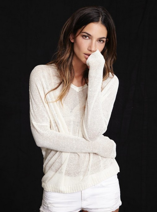 Lily Aldridge For Velvet Josie Silk Linen Sweater ($139)