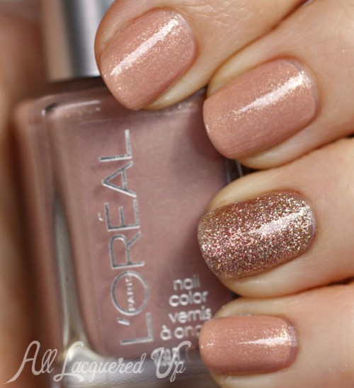 Nude Nails with Glitter