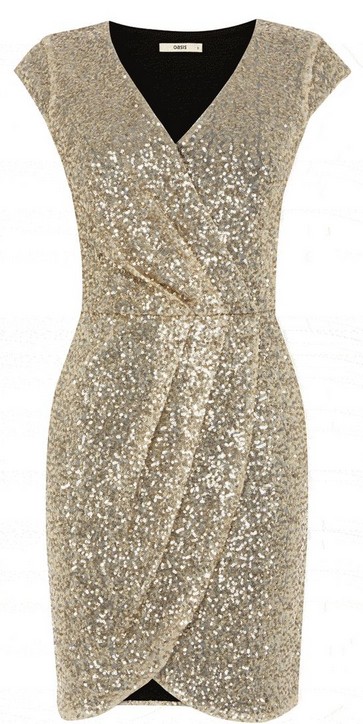 Oasis - Sequined Wrap Dress