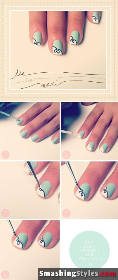 Pale Green and White Nails