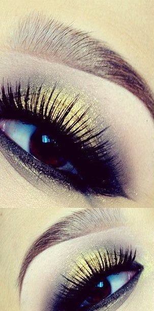 Shimmer Makeup Ideas: Gold and Black