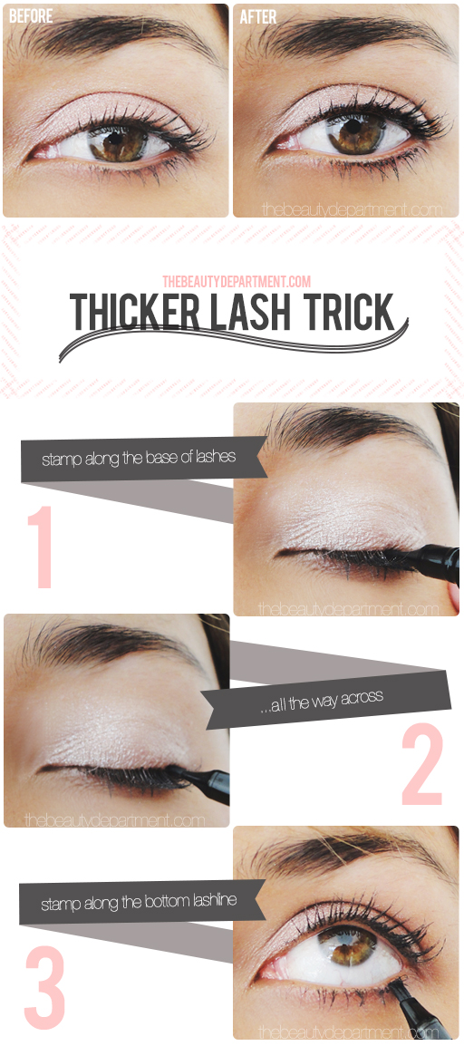 Useful Makeup Tutorials for Sophisticated Looks: Thicker Lashes Trick