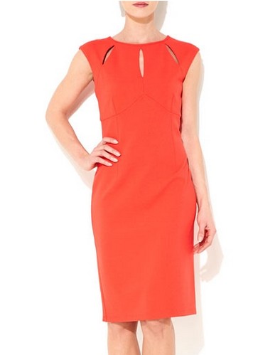Wallis Cutout Dress in a persimmon shade of orange