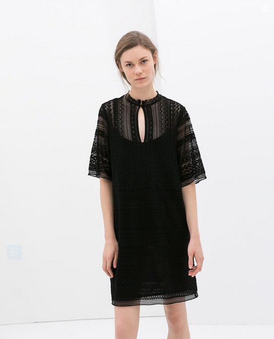 Zara Black Crochet Dress ($80)