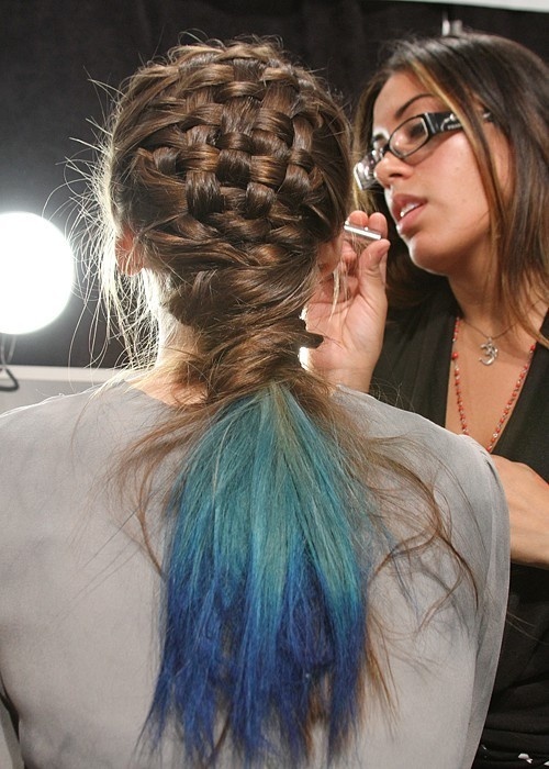 Basket Braid with Blue Ends