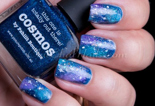 Blue Galaxy Nails