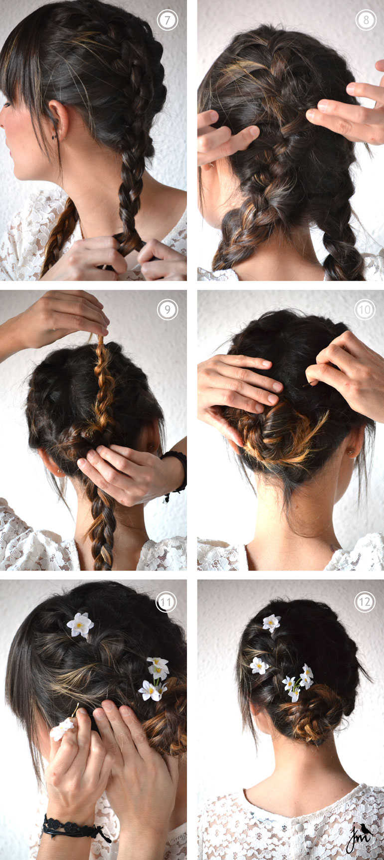 Braided Hair with Flowers