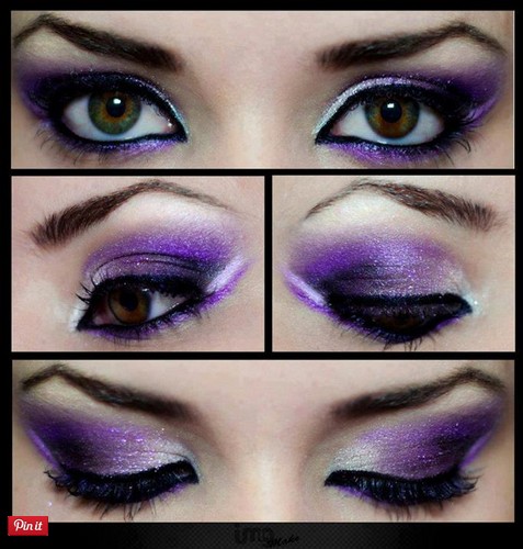 Cool purple eye makeup