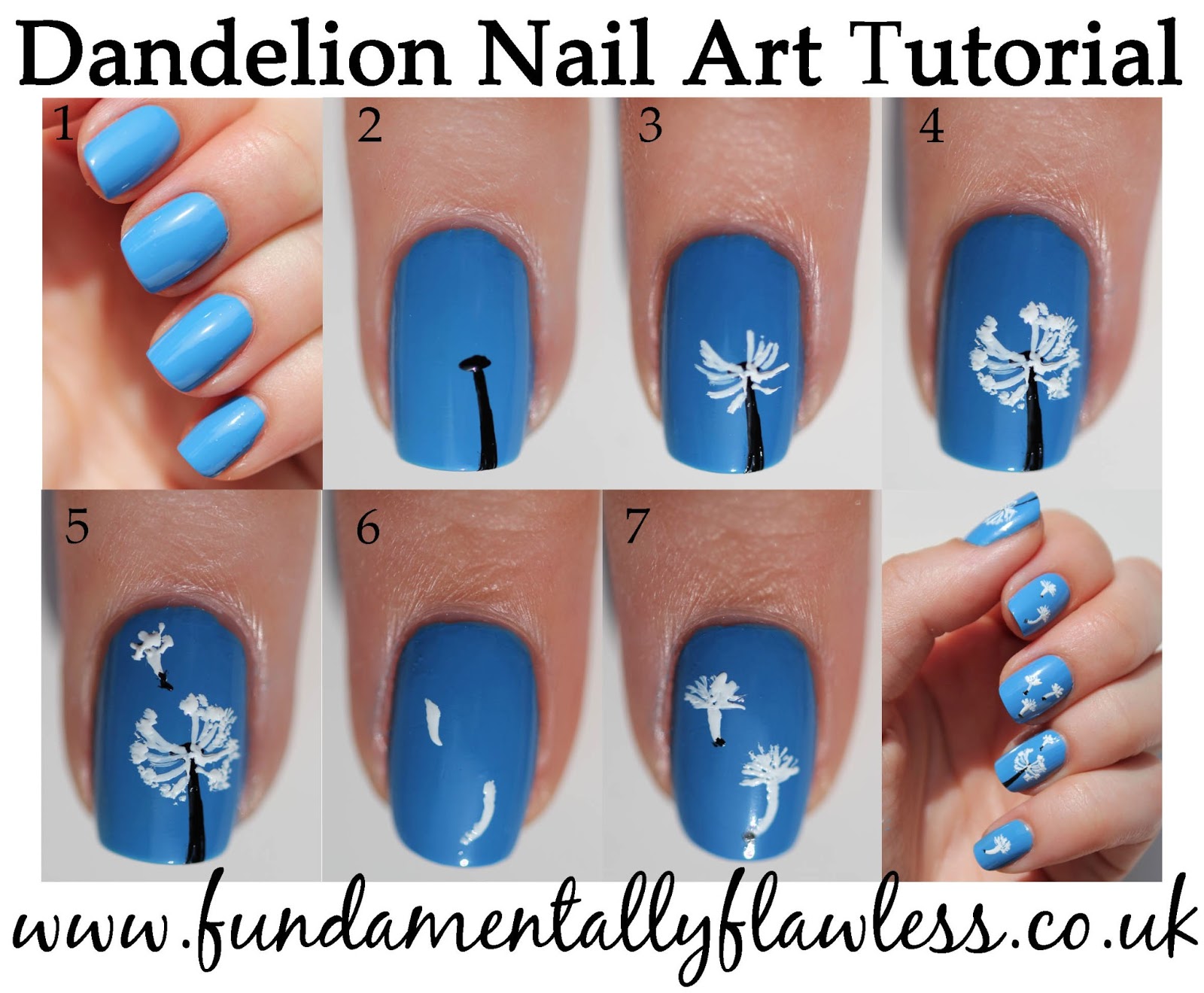 Dandelion Nail Art