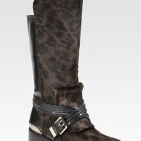 Doville Leather and Calf-Hair Mid-Calf Boots ($600)