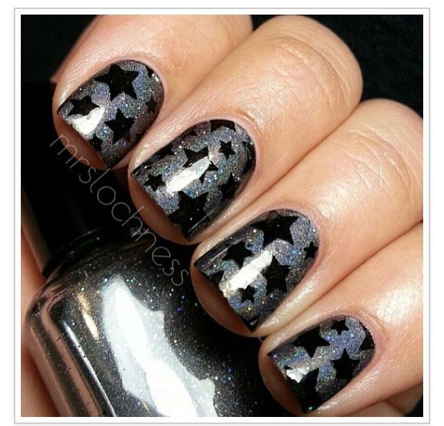 Glitter and Star Nails