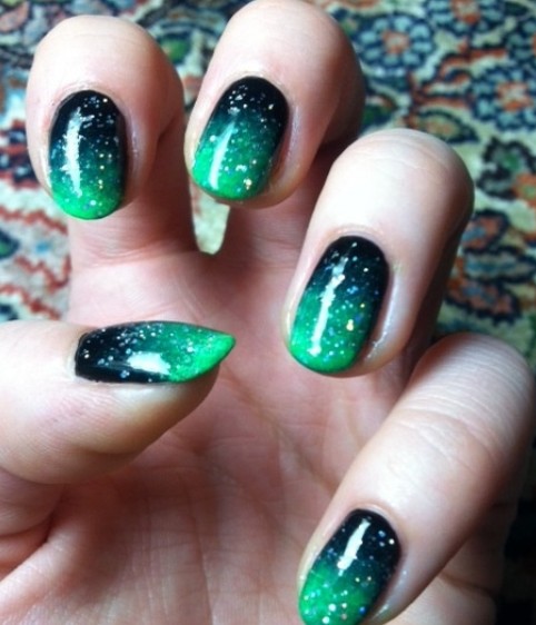 Green Ombre Nails