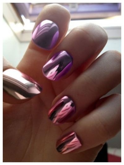 Purple Metallic Nails