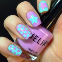 Purple and Green Nails
