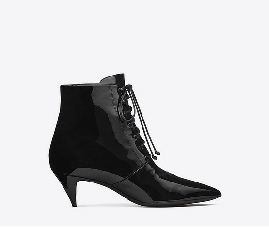 Saint Laurent Cat Boot in Black Patent Leather ($795)