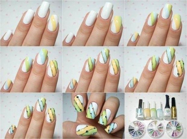 Tri-colored Nails
