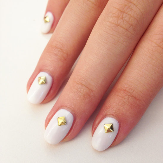White Nails with Studs