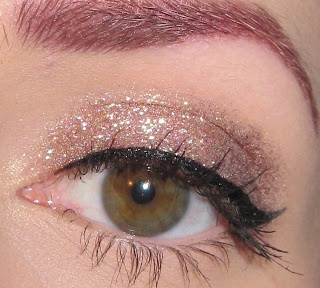 Salmon Glitter Eyes with Black Liners
