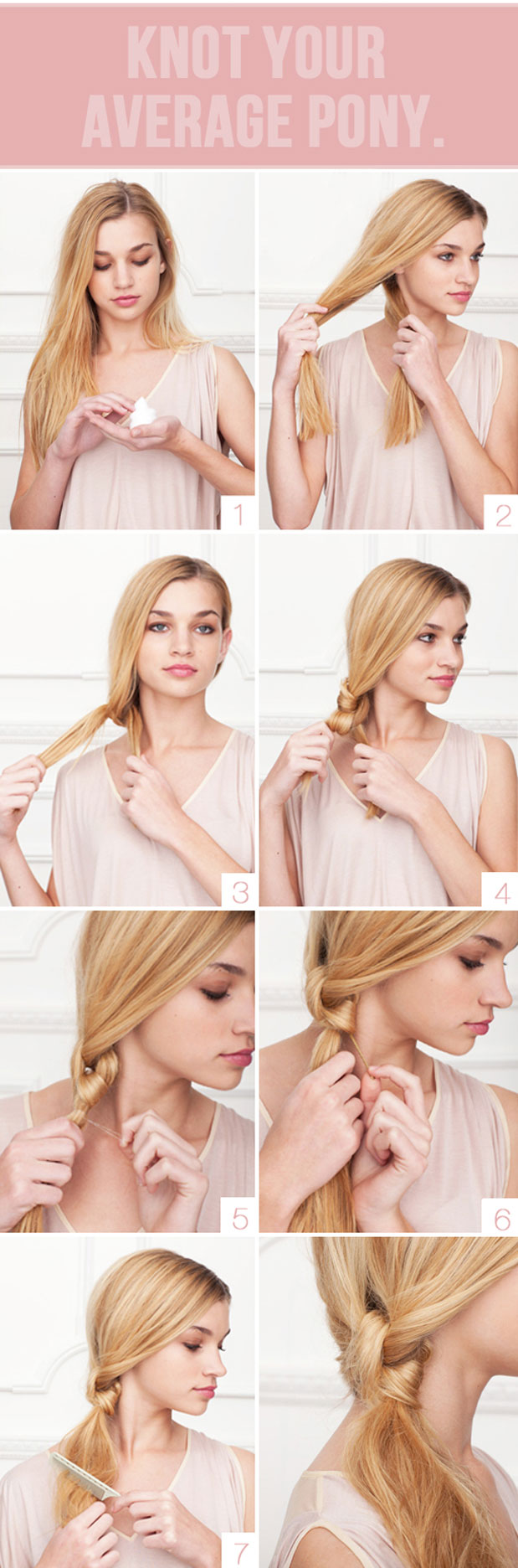 Knotted Pony - 15 Ways to Make Cute Ponytails