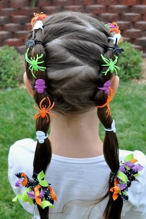 Segmented Pony Hairstyle for Little Girls via