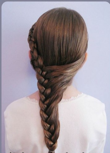 Braid Pony Hairstyle for Little Girls via